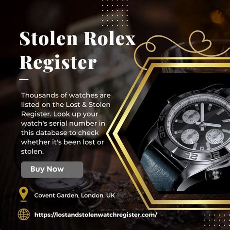 rolex gestolen|stolen rolex watch registration.